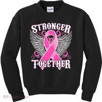Stronger Together Support Breast Cancer Awareness  Kids Sweatshirt thumb 0