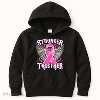 Stronger Together Support Breast Cancer Awareness  Kids Hoodie thumb 0