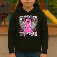 Stronger Together Support Breast Cancer Awareness  Kids Hoodie thumb 3