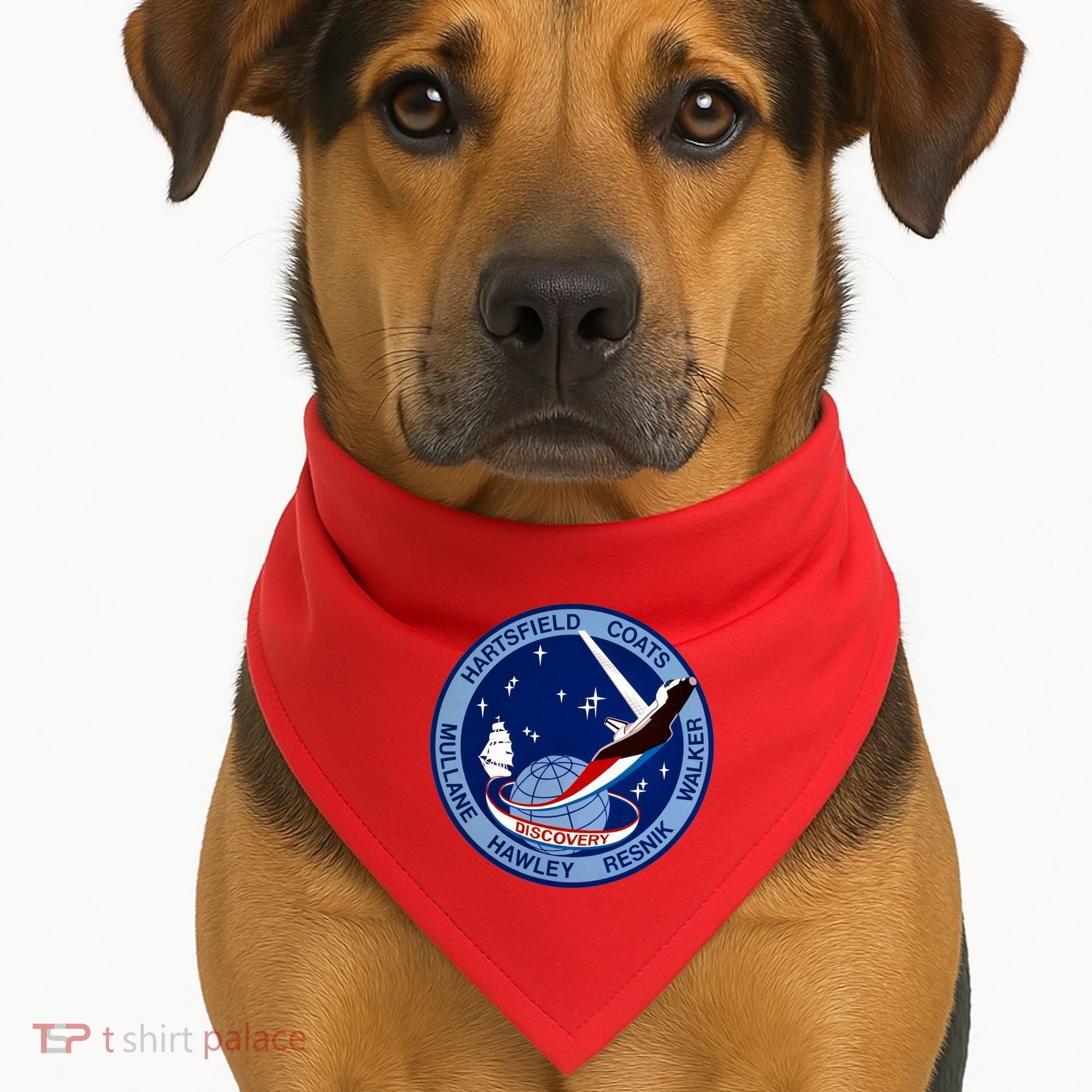 STS-41D Mission Insignia Patch Space Shuttle Challenger USA-Made Doggie Bandana