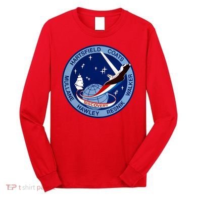 STS-41D Mission Insignia Patch Space Shuttle Challenger Long Sleeve Shirt
