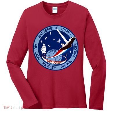 STS-41D Mission Insignia Patch Space Shuttle Challenger Women's Long Sleeve Shirt