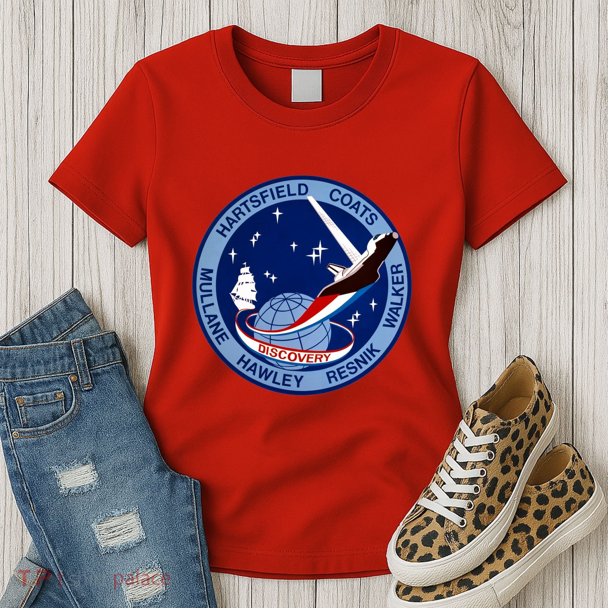 STS-41D Mission Insignia Patch Space Shuttle Challenger Women's T-Shirt