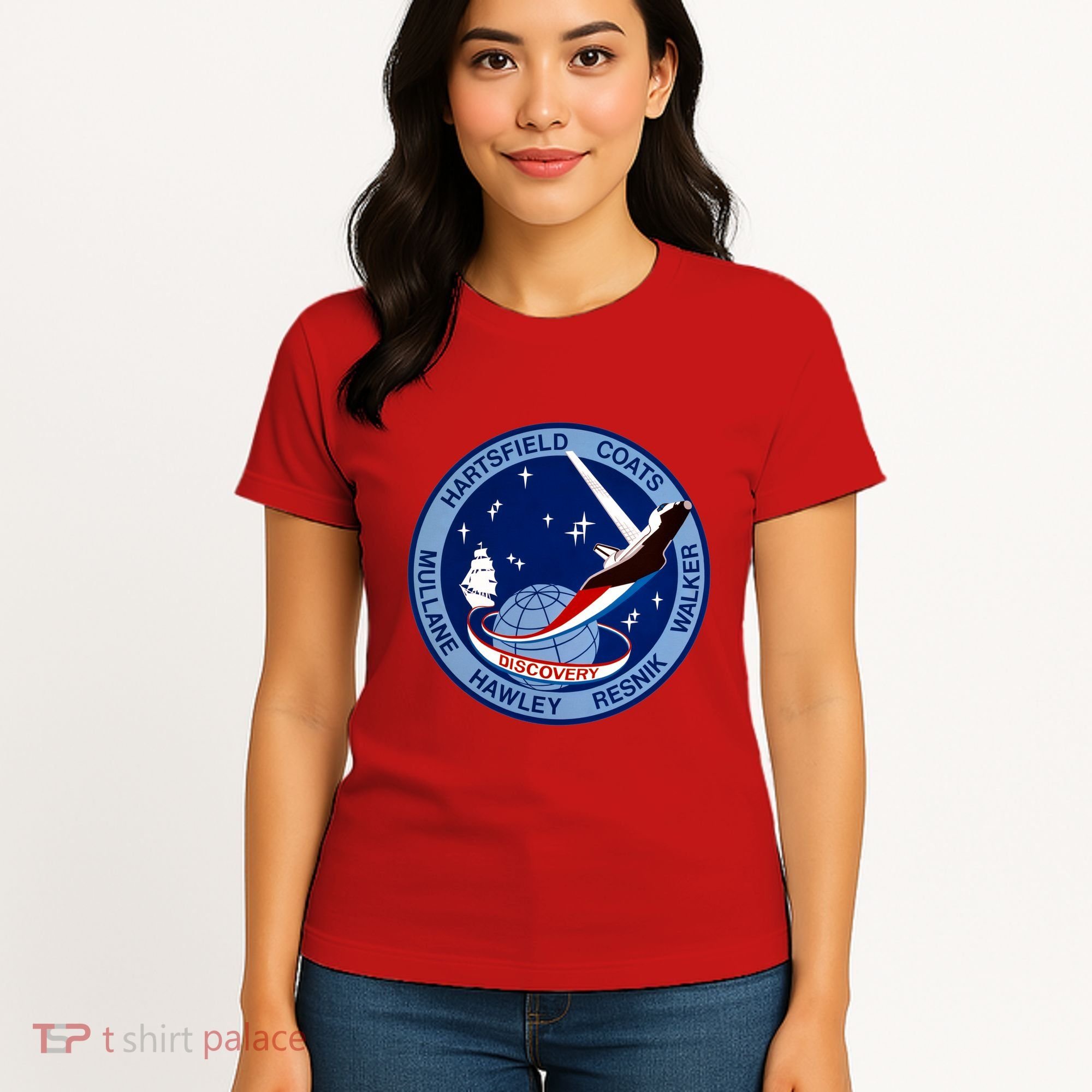 STS-41D Mission Insignia Patch Space Shuttle Challenger Women's T-Shirt