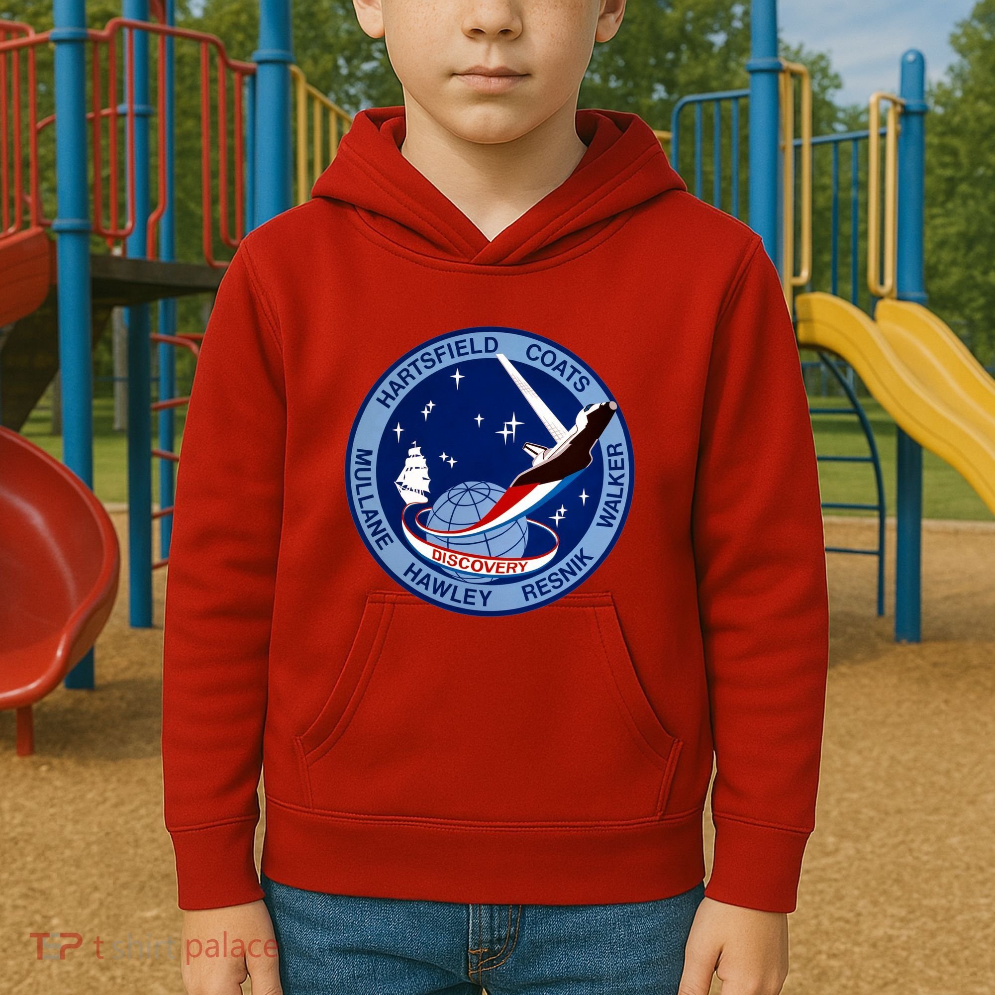 STS-41D Mission Insignia Patch Space Shuttle Challenger Kids Hoodie