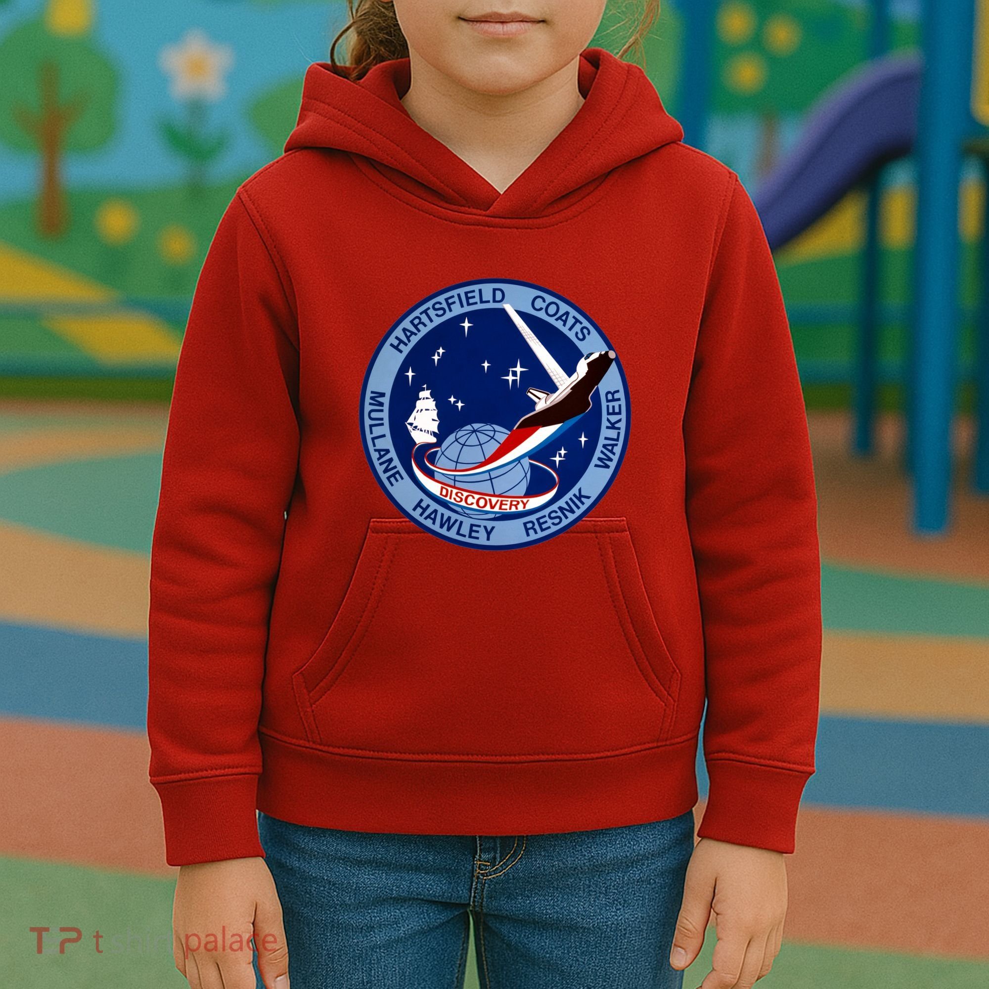 STS-41D Mission Insignia Patch Space Shuttle Challenger Kids Hoodie