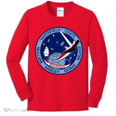 STS-41D Mission Insignia Patch Space Shuttle Challenger Kids Long Sleeve Shirt