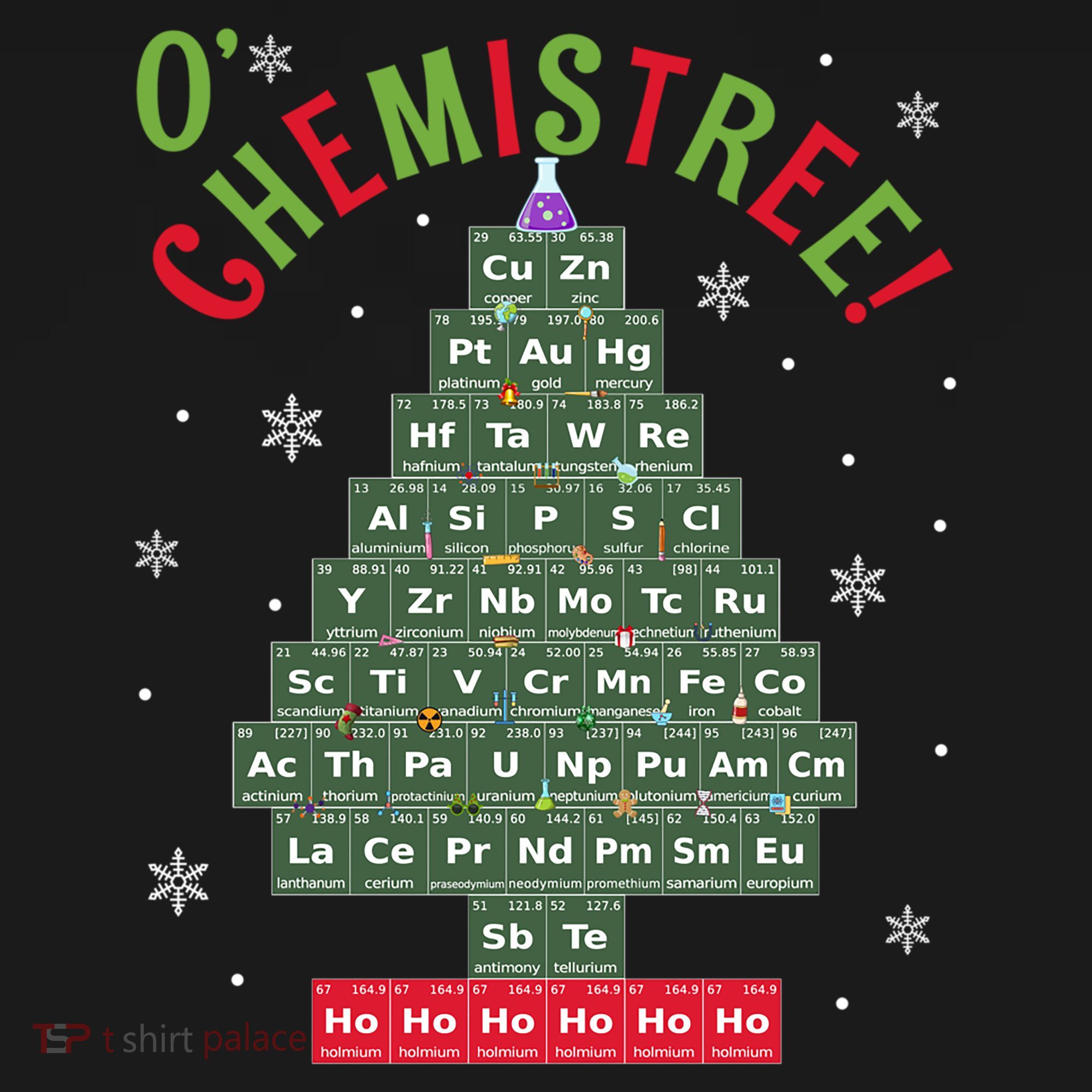 Science Teacher Scientist O Chemistree Christmas Tree Xmas Funny Gift USA-Made Doggie Bandana