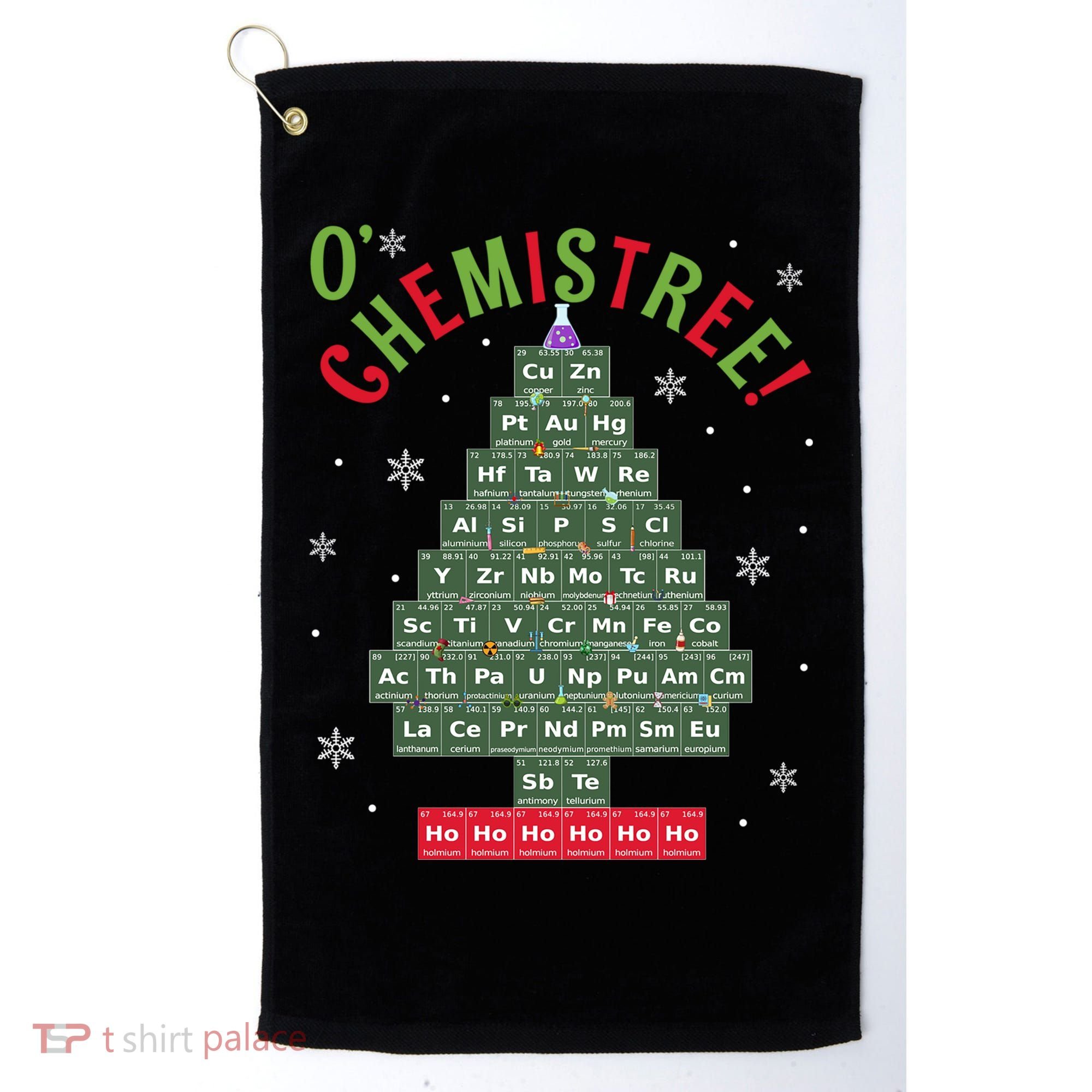 Science Teacher Scientist O Chemistree Christmas Tree Xmas Funny Gift Golf Towel