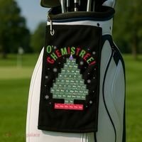 Science Teacher Scientist O Chemistree Christmas Tree Xmas Funny Gift Golf Towel thumb 2