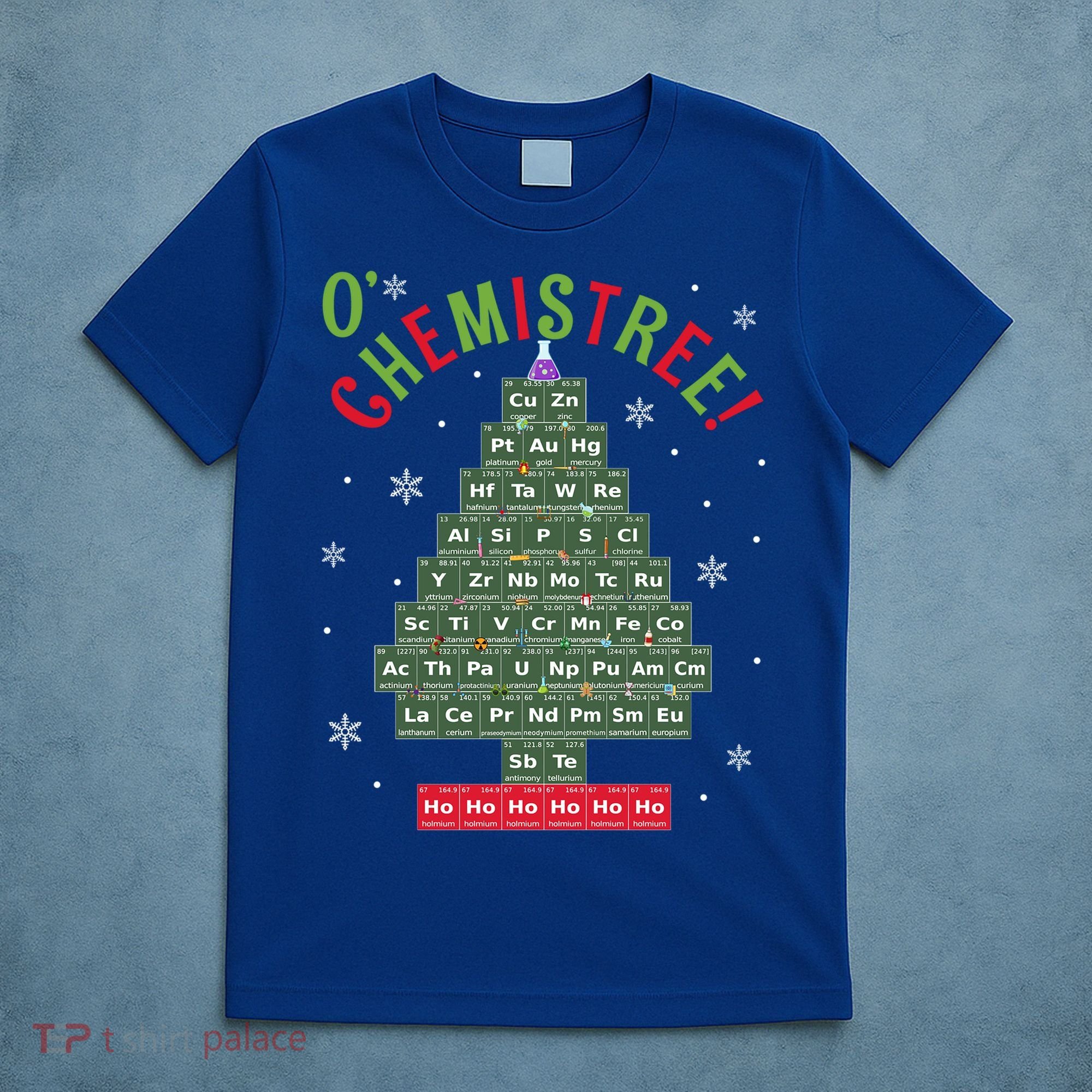 Science Teacher Scientist O Chemistree Christmas Tree Xmas Funny Gift T-Shirt