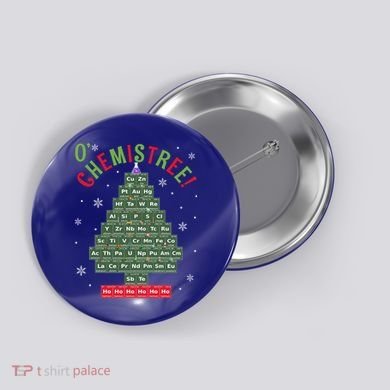 Science Teacher Scientist O Chemistree Christmas Tree Xmas Funny Gift Button