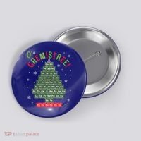Science Teacher Scientist O Chemistree Christmas Tree Xmas Funny Gift Button thumb 0