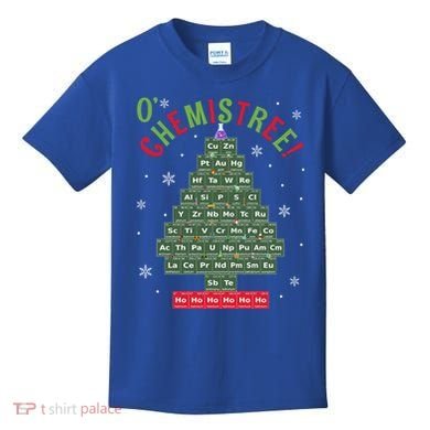 Science Teacher Scientist O Chemistree Christmas Tree Xmas Funny Gift Kids T-Shirt
