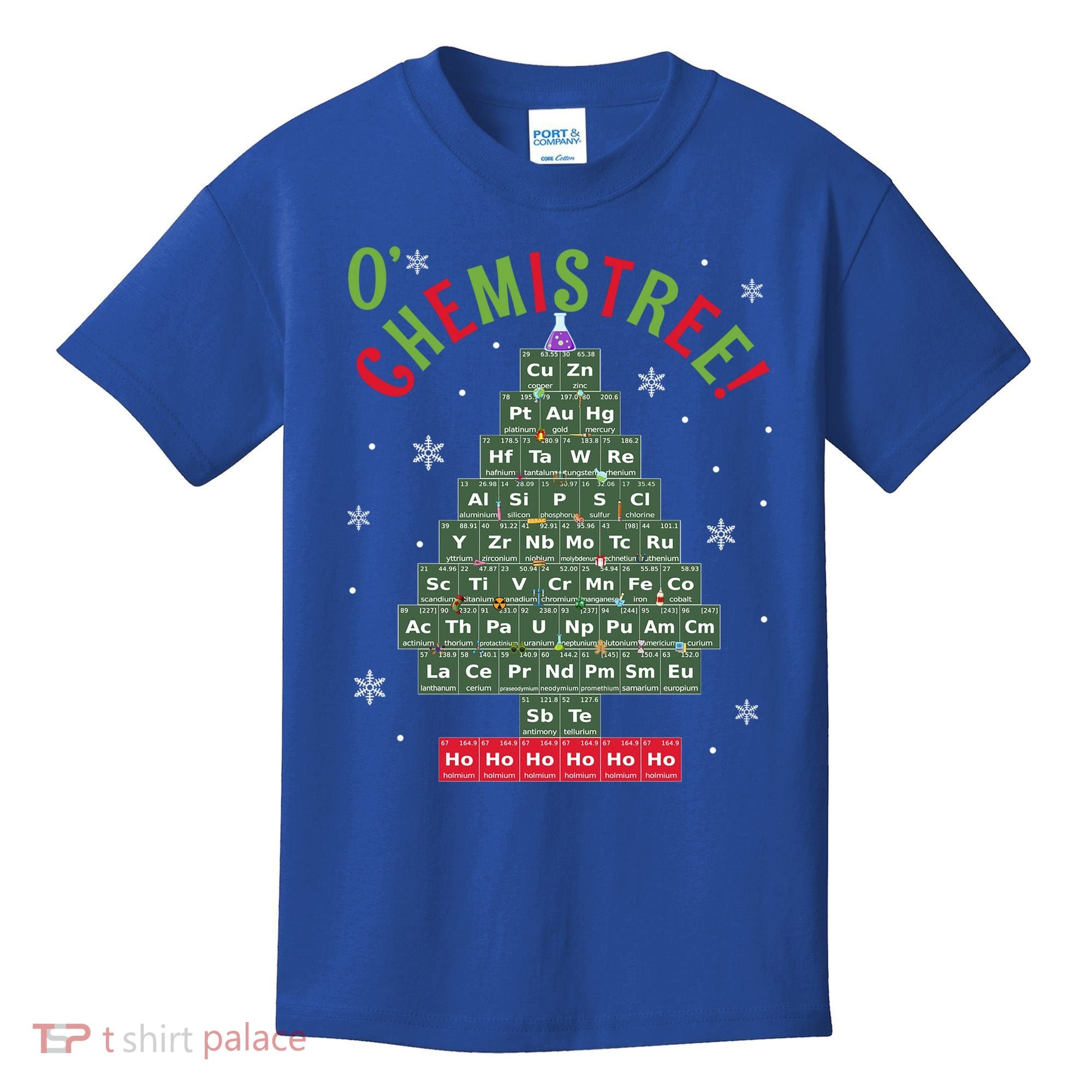 Science Teacher Scientist O Chemistree Christmas Tree Xmas Funny Gift Kids T-Shirt