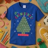 Science Teacher Scientist O Chemistree Christmas Tree Xmas Funny Gift Kids T-Shirt thumb 3