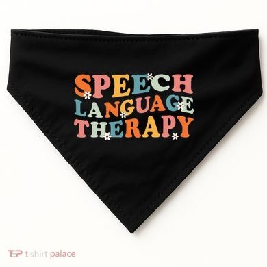 Speech Therapy Speech Language Therapy Pathologist Retro SLP USA-Made Doggie Bandana