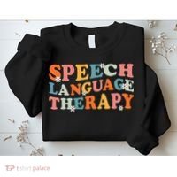 Speech Therapy Speech Language Therapy Pathologist Retro SLP Sweatshirt thumb 2