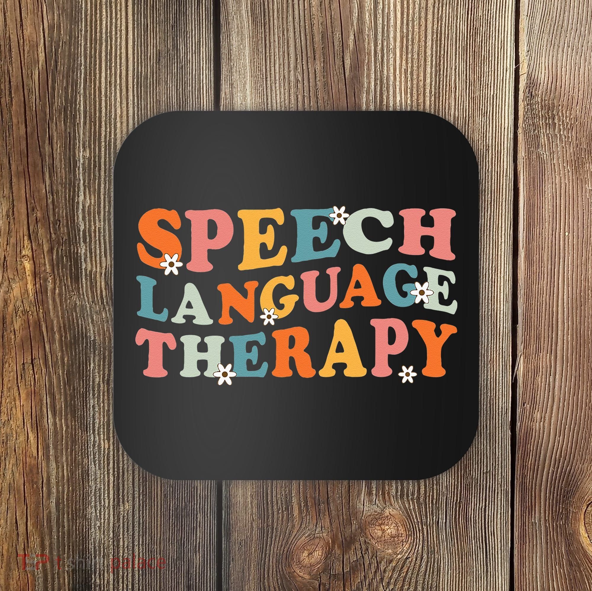 Speech Therapy Speech Language Therapy Pathologist Retro SLP Coaster