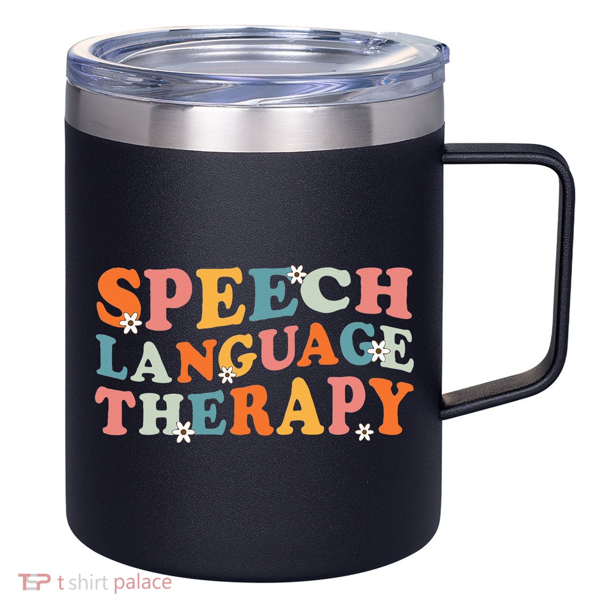 Speech Therapy Speech Language Therapy Pathologist Retro SLP 12oz Stainless Steel Coffee Mug