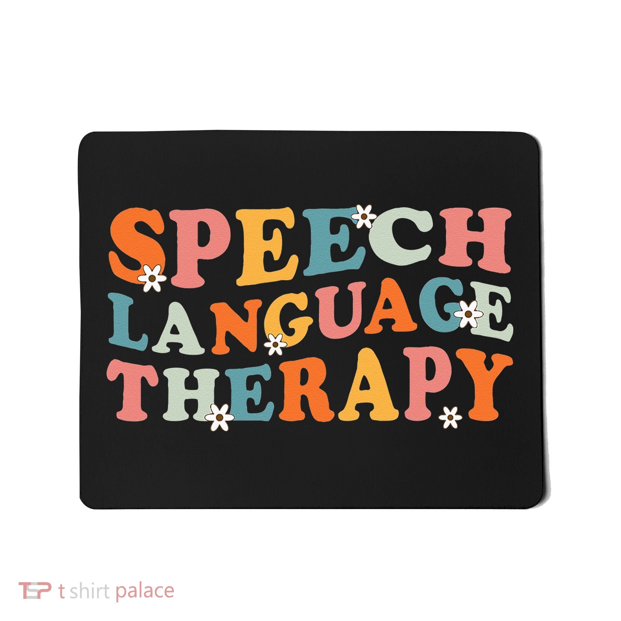 Speech Therapy Speech Language Therapy Pathologist Retro SLP Mousepad