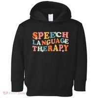 Speech Therapy Speech Language Therapy Pathologist Retro SLP Toddler Hoodie thumb 0
