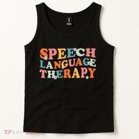 Speech Therapy Speech Language Therapy Pathologist Retro SLP Tank Top thumb 2