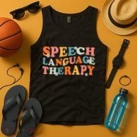 Speech Therapy Speech Language Therapy Pathologist Retro SLP Tank Top thumb 4