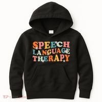 Speech Therapy Speech Language Therapy Pathologist Retro SLP Kids Hoodie thumb 0
