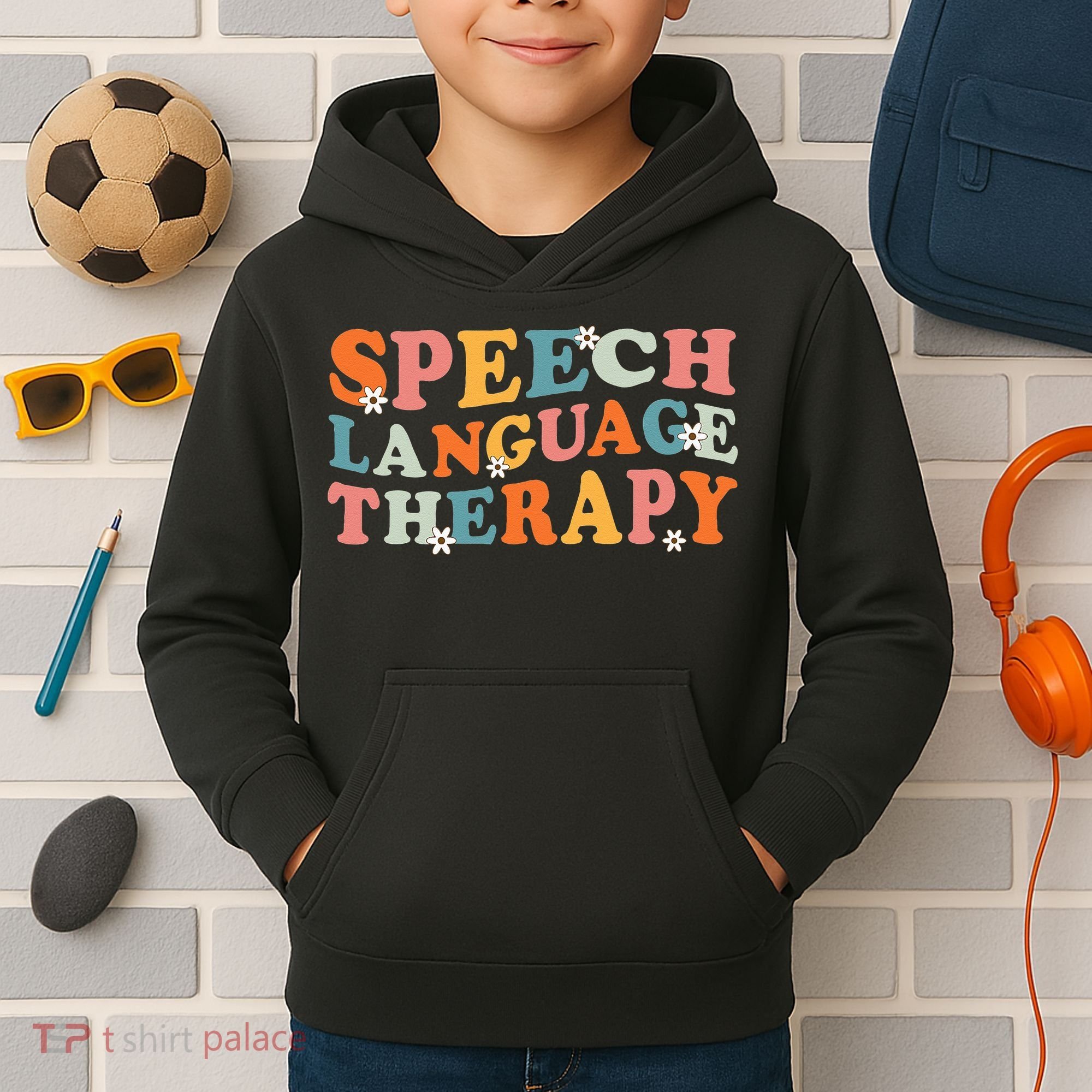 Speech Therapy Speech Language Therapy Pathologist Retro SLP Kids Hoodie