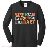 Speech Therapy Speech Language Therapy Pathologist Retro SLP Kids Long Sleeve Shirt thumb 0