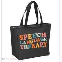 Speech Therapy Speech Language Therapy Pathologist Retro SLP Tote Bag thumb 2
