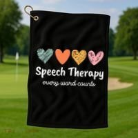 Speech Therapy Speech Language Pathologist Cute Golf Towel thumb 1