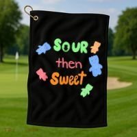 Sour Then Sweet Sour Candy Patch Golf Towel thumb 1