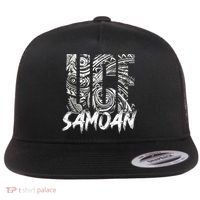 Samoan Tribal Samoa Polynesian Tanoa Uce Samoan Flat Bill Trucker Hat thumb 0