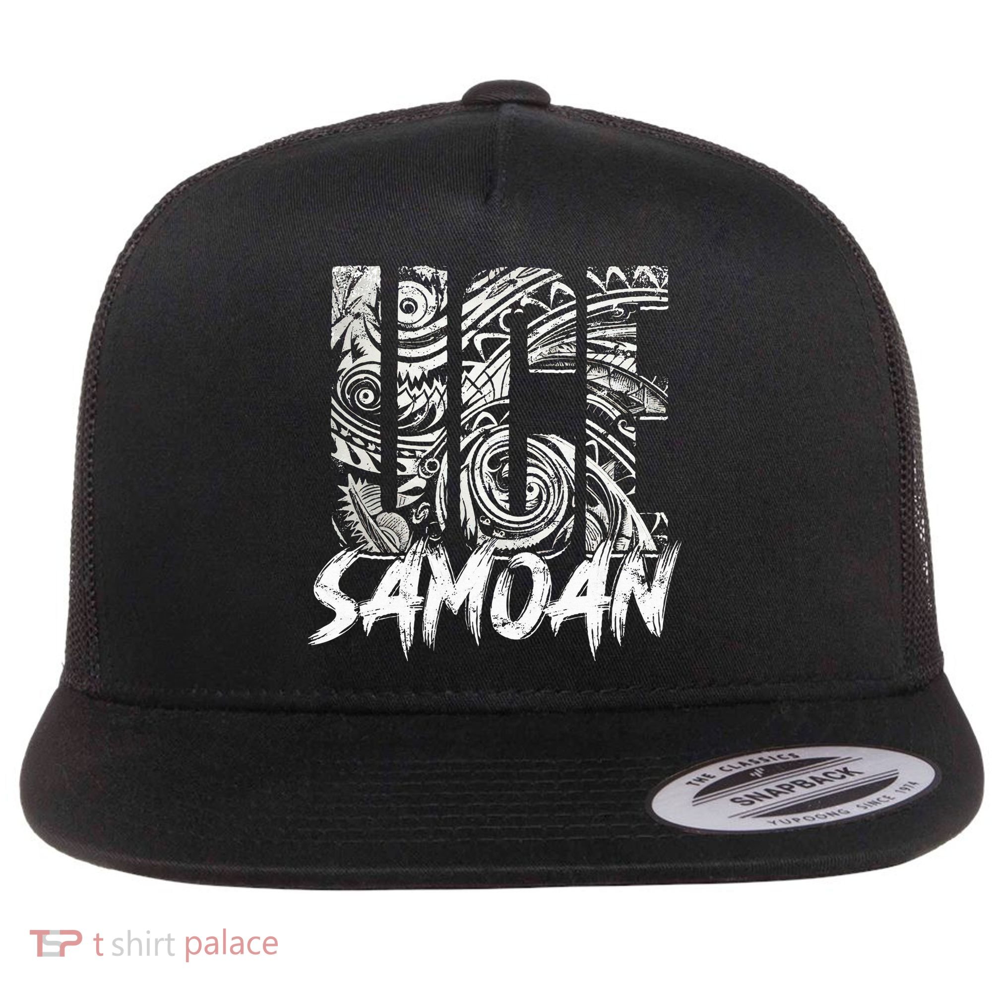 Samoan Tribal Samoa Polynesian Tanoa Uce Samoan Flat Bill Trucker Hat
