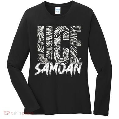 Samoan Tribal Samoa Polynesian Tanoa Uce Samoan Women's Long Sleeve Shirt