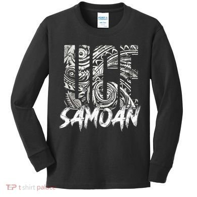Samoan Tribal Samoa Polynesian Tanoa Uce Samoan Kids Long Sleeve Shirt
