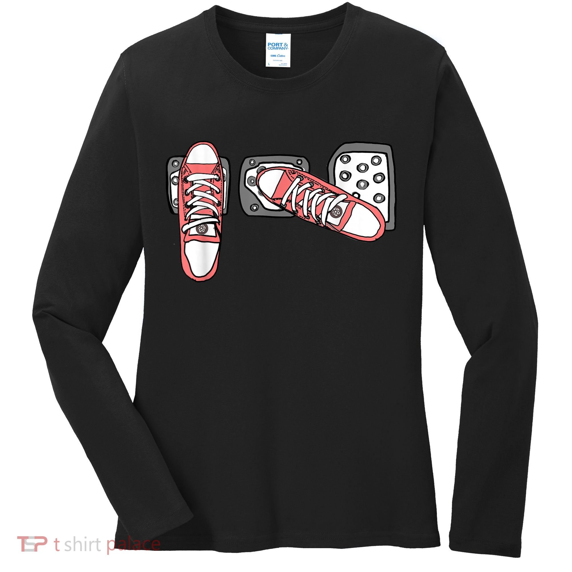 Save The Stick Funny Manual Transmission Three Pedals Car Women's Long Sleeve Shirt