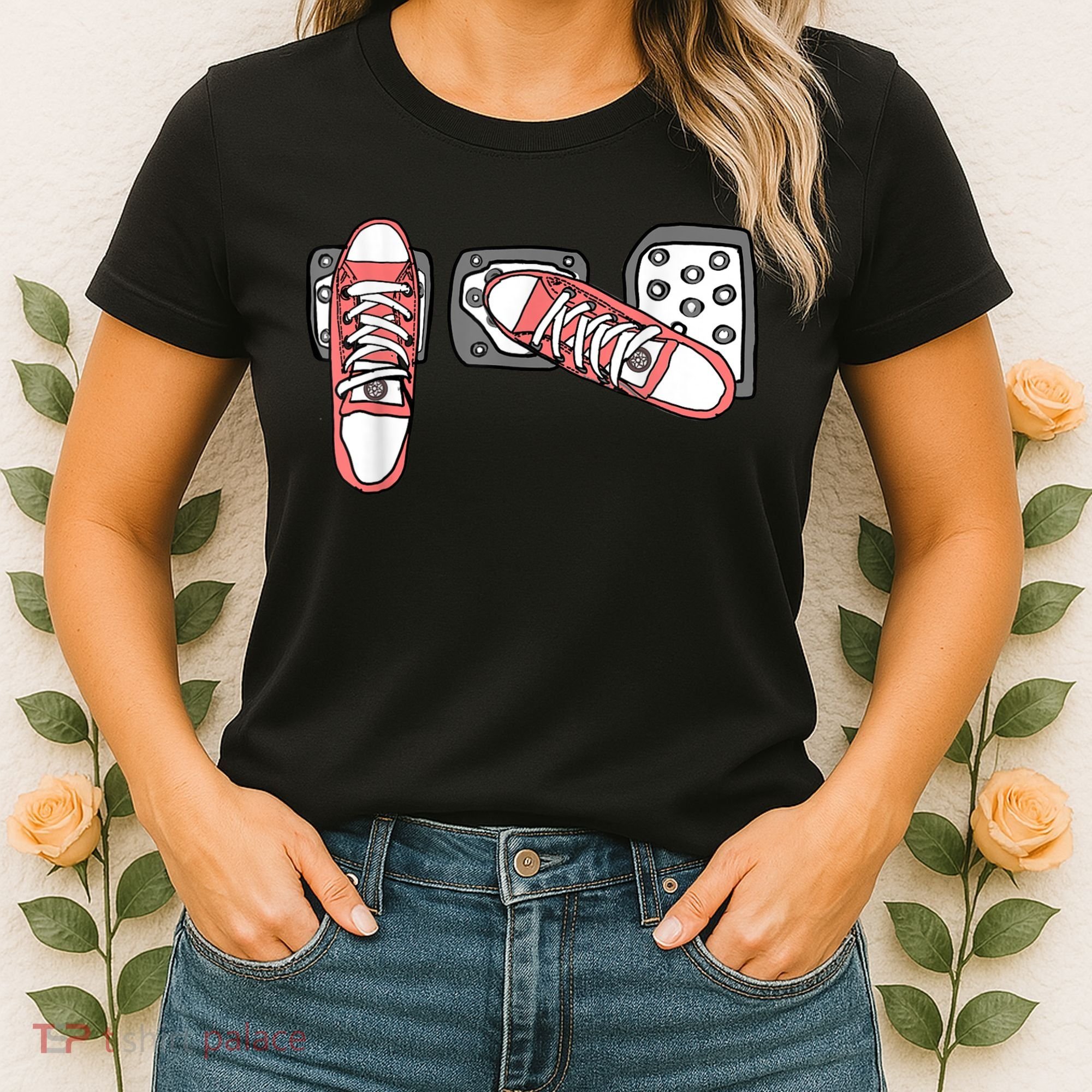 Save The Stick Funny Manual Transmission Three Pedals Car Women's T-Shirt