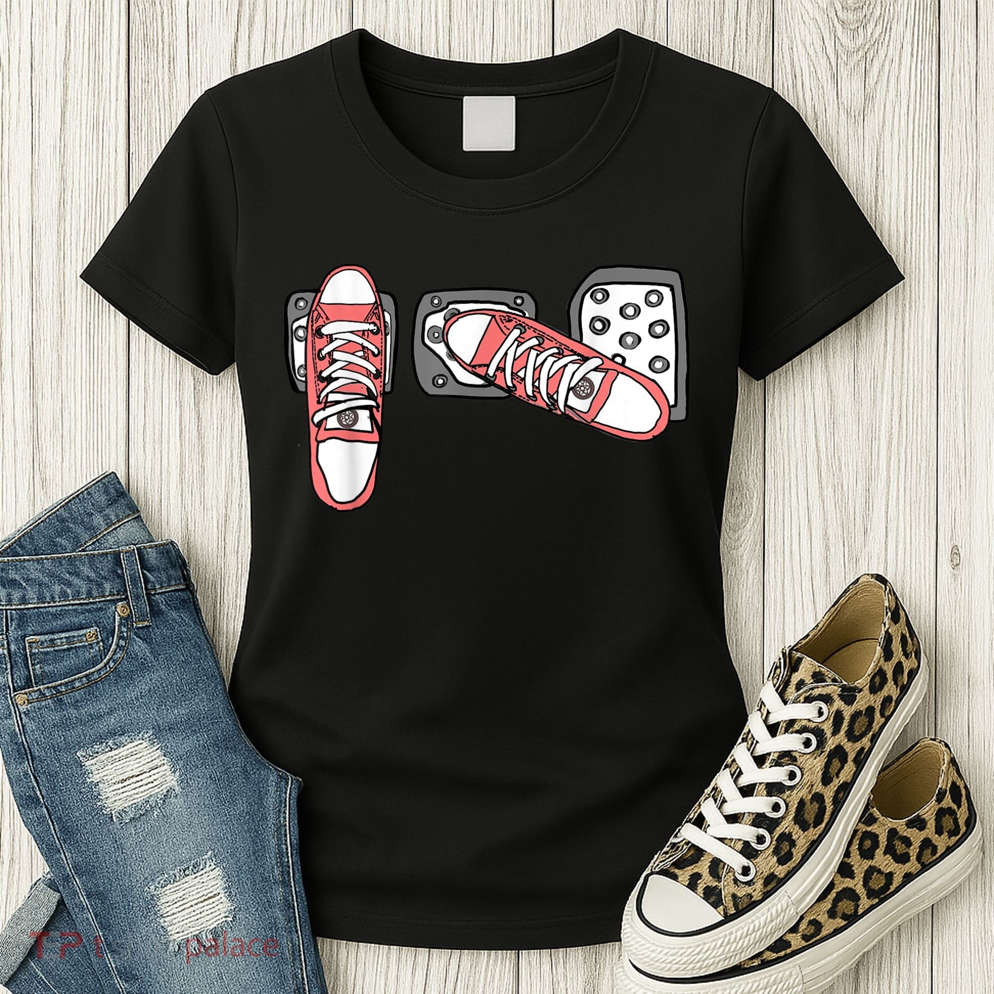 Save The Stick Funny Manual Transmission Three Pedals Car Women's T-Shirt