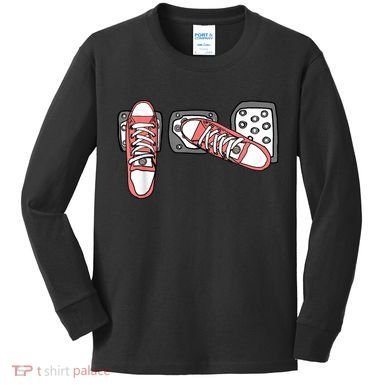 Save The Stick Funny Manual Transmission Three Pedals Car Kids Long Sleeve Shirt