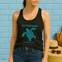St Thomas Sea Turtles Usvi Vacation Souvenir Women's Tank Top thumb 2