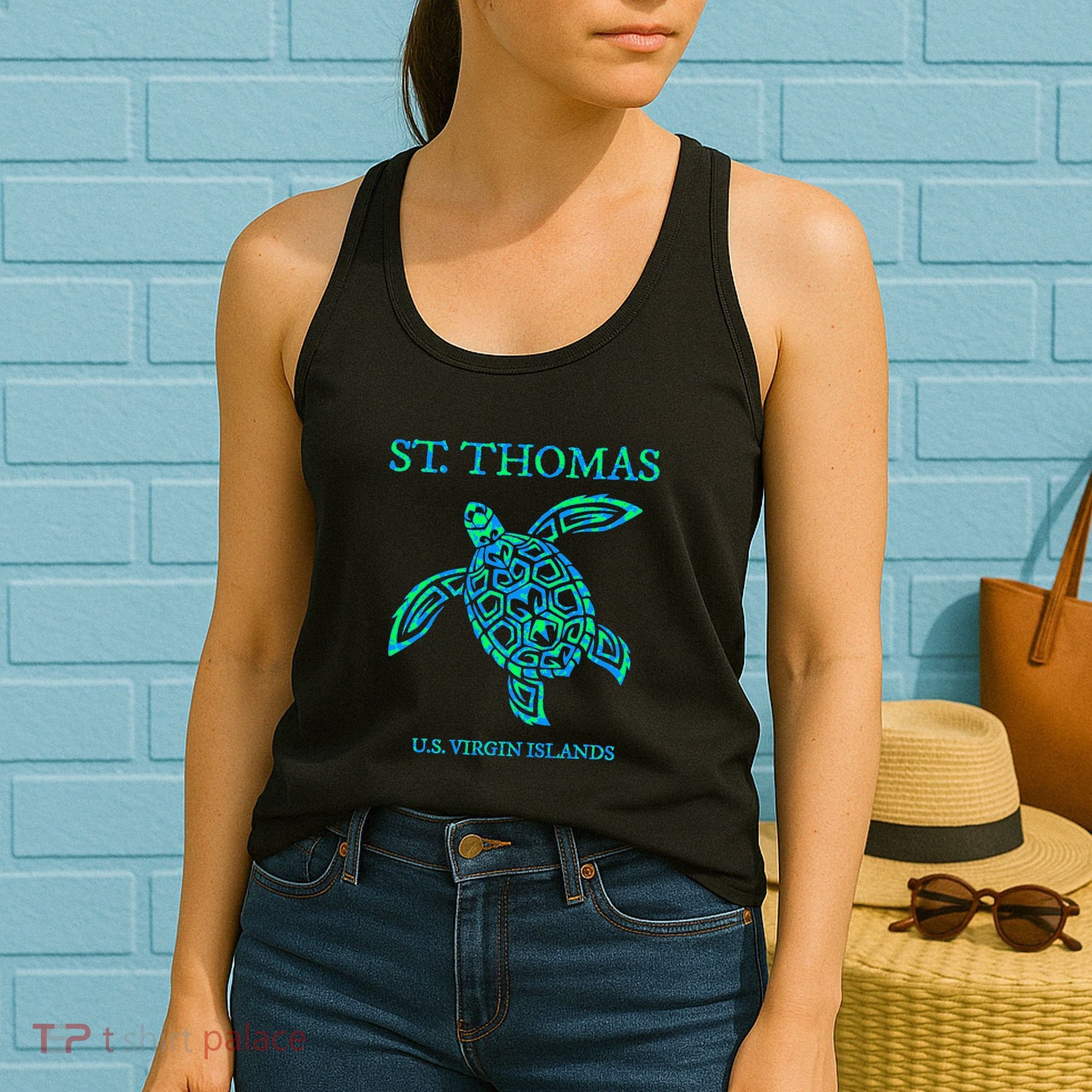 St Thomas Sea Turtles Usvi Vacation Souvenir Women's Tank Top