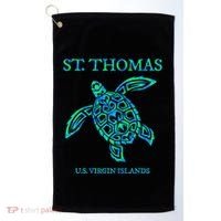St Thomas Sea Turtles Usvi Vacation Souvenir Golf Towel thumb 0