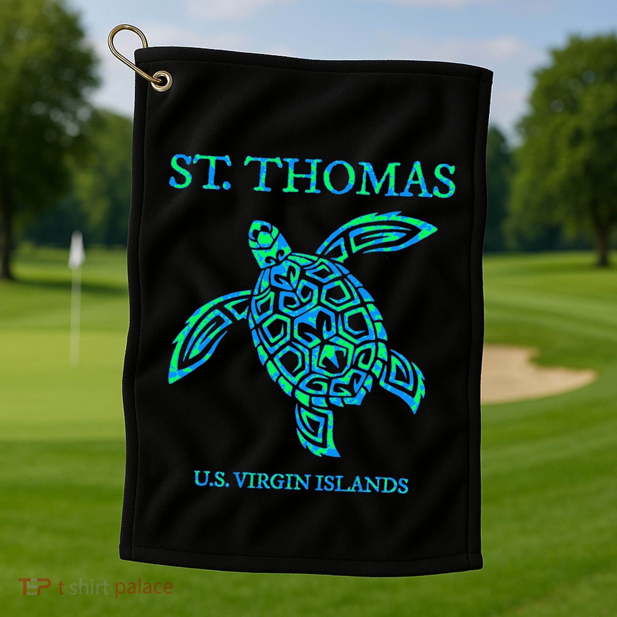 St Thomas Sea Turtles Usvi Vacation Souvenir Golf Towel