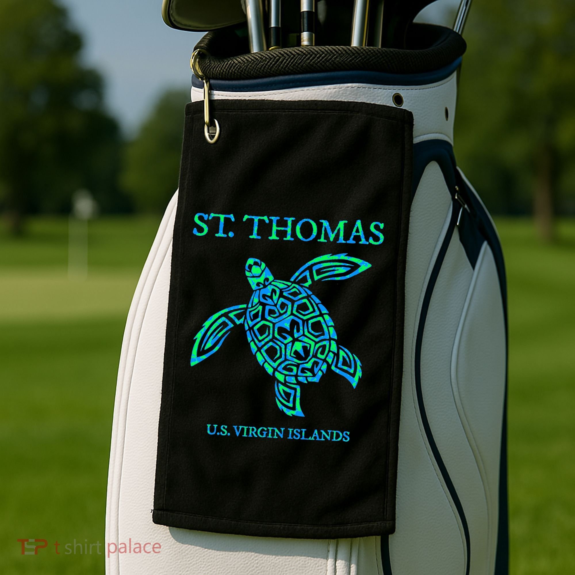 St Thomas Sea Turtles Usvi Vacation Souvenir Golf Towel