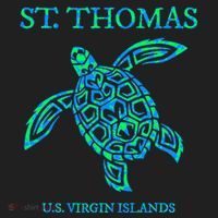 St Thomas Sea Turtles Usvi Vacation Souvenir Golf Towel thumb 3