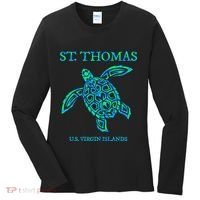 St Thomas Sea Turtles Usvi Vacation Souvenir Women's Long Sleeve Shirt thumb 0