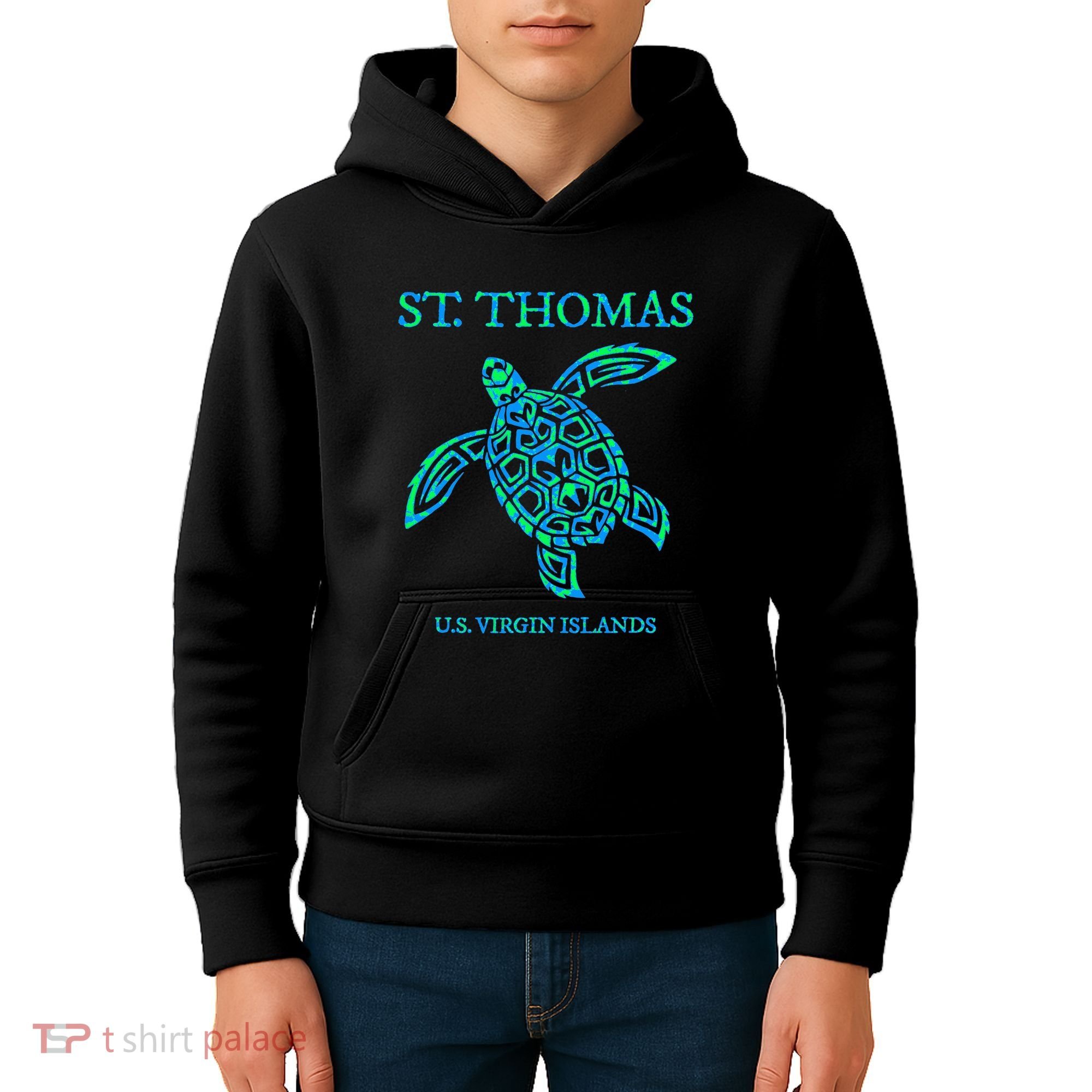 St Thomas Sea Turtles Usvi Vacation Souvenir Kids Hoodie